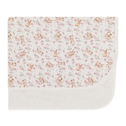 Manta com Forro Avulsa Estampada Feminina – Floral Coelha