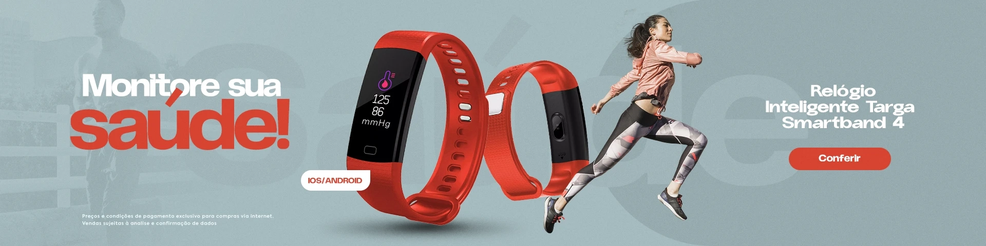 Monitore sua Saúde! Relógio inteligente Targa Smartband 4