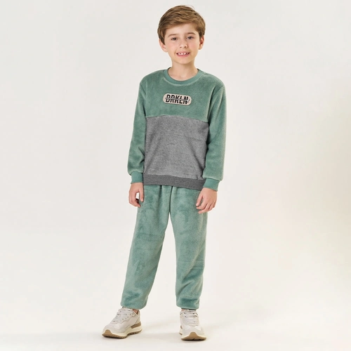 Conjunto Blusa e Calça em Pelinho BRKLN Verde Tileesul - Masculino