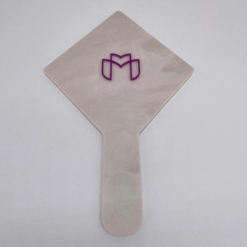 Espelho Rosado Madrepérola - Logo alto relevo inicial ou desenho