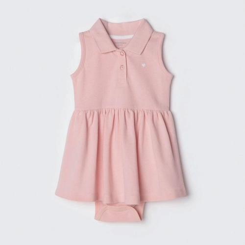 Body Vestido Regata Gola Polo Rosa Hering - Feminino