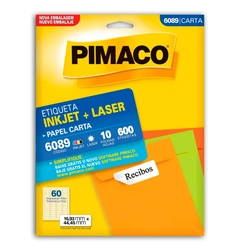 Etiqueta Adesiva Pimaco Carta 6089 16,93 X 44,45mm com 10 Folhas