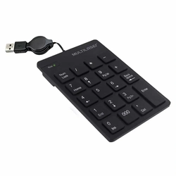 Teclado Numérico Multilaser com Fio Retrátil USB Preto - TC198