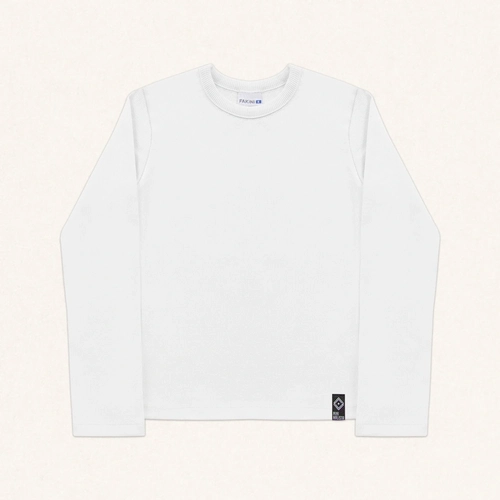 Blusinha Manga Longa Canelada Fakini - Feminina