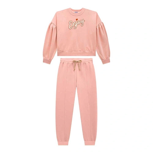 Conjunto Moletom Bordado Enjoy Nina Go! - Feminino