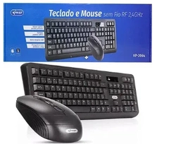 Kit Teclado e Mouse sem fio 2,4Ghz KP-2064 Preto - Knup