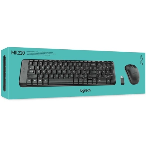 Kit Teclado e Mouse sem fio Mk220 Preto - Logitech
