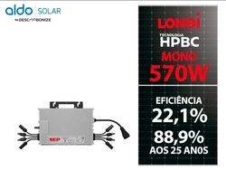 Kit Energia Solar OnGrid 200kWh, 2,28kWp com 4 Painéis LONGI 570W e Microinversor NEP, Estrutura Colonial