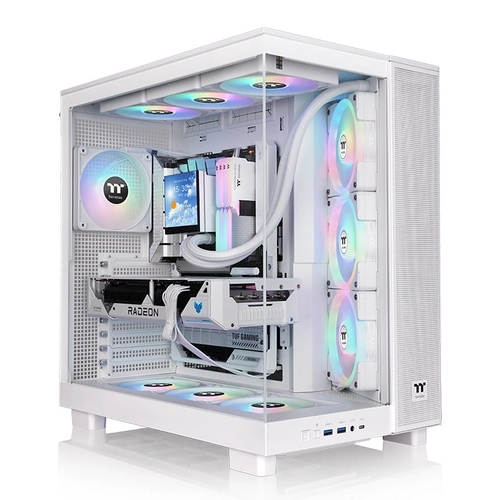 Gabinete Gamer Thermaltake View 380 XL TG, ARGB, Painel de Vidro, MID-Tower, 4x120mm, Snow - CA-11E-00M6WN- 00