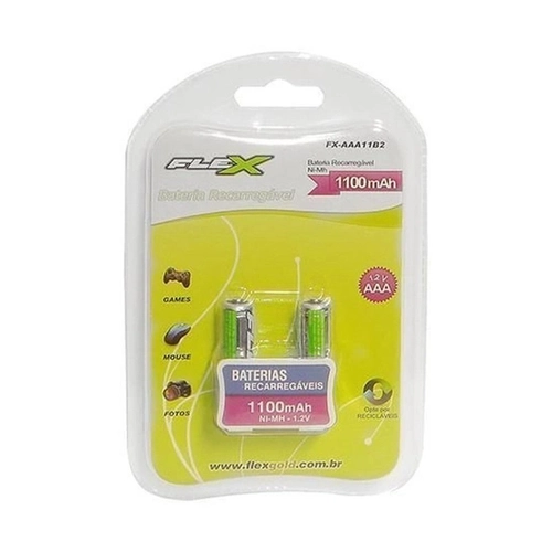 Pilha Recarregavel Aaa Blister C/2 1100mah Flex