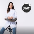 Cadeira Mocho Ergonômico Exclusiva 360° Graus Com Apoio e Suporte Cinza