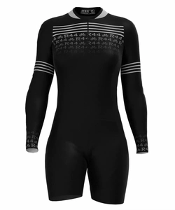 Macaquinho de Ciclismo Feminino Malva Negra