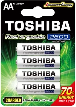 Pilhas Recarregáveis AA 1,2v 2600mah Toshiba Cartela Com 4