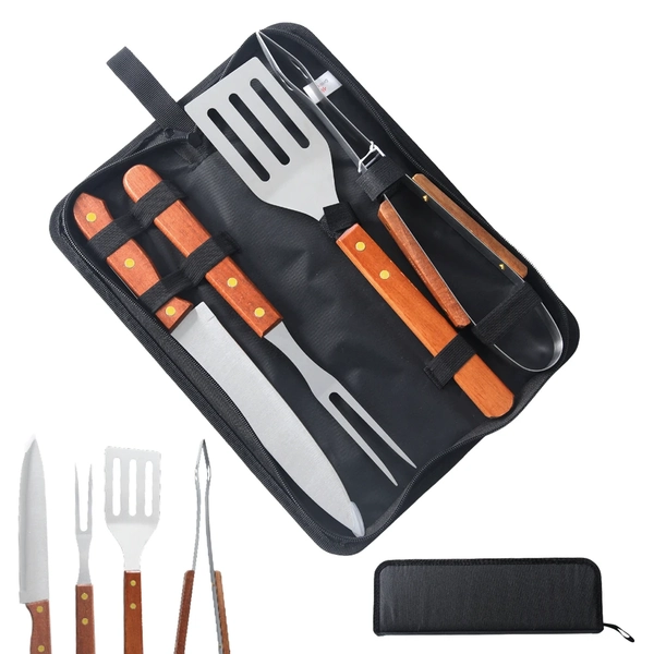 Kit Churrasco 5 Peças Aço Inox e Estojo Resistente Grillrelax