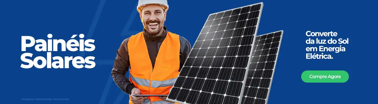 Painéis Solares Converte da luz solar em Energia Elétrica. 
