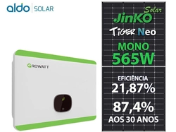 Gerador De Energia Solar Growatt Sem Estrutura Growatt Gf 13,56kwp Jinko Tiger Neo Mono 565w Mid 15kw 4mppt Trif 220v