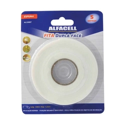 FITA DUPLA FACE ESPUMA 5M 1,8CM ALFACELL