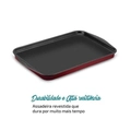 Assadeira Rasa Retangular Antiaderente Rochedo Dura + 37cm - Cxm / 6