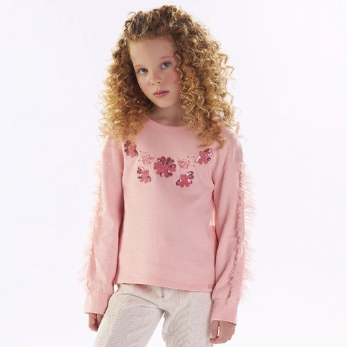 Blusinha Manga Longa Bordada Flores Kiki Xodó - Feminina