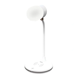 Luminária de Mesa Led Lumi Play 3 Em 1 Carregador de Celular Por Indução e Caixa de Som Branca - 48lumiplayb0