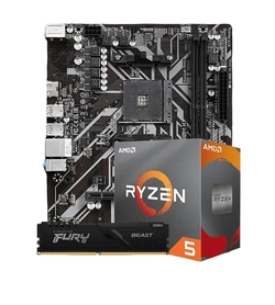 Kit Upgrade AMD Ryzen 5 5600X + Placa Mãe B450M  + Memória DDR4 8GB 3200Mhz