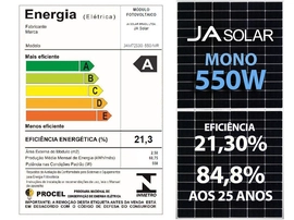 Painel Solar Fotovoltaico Painel Jam72s30-550/mr 550w Deep Blue 144 Cel Mono Half Cell 21,3% Eficiencia