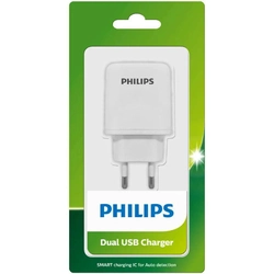 Carregador De Parede Dual USB Philips 12W + Cabo Micro USB 50 Cm  SCB4400NB/59