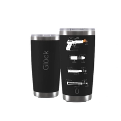 Copo Sleeck 473ml Pistola e Munição Discriminada - Preto (Glück)