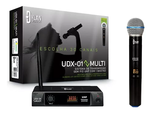 Microfone Sem Fio Dylan Udx 01 Multi Uhf Digital 30 Canais