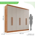 Guarda-roupa Casal 6 Portas 2 Gavetas França