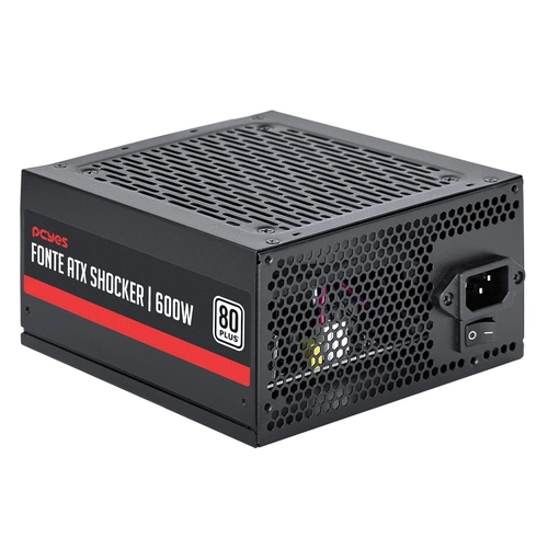 Fonte 600w Gamer Pcyes Shocker 80 Plus White - Pf600shw