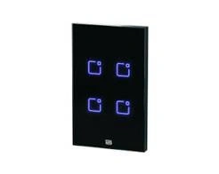 Interruptor Touch Inteligente 4 Botoes Wi-fi 10a + Rf Com Placa 4x2 Weg Home Preto.