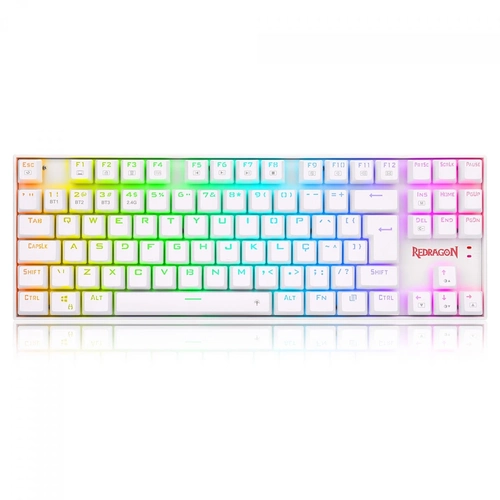 Teclado Mecanico Gamer Redragon Kumara Pro RGB Branco Switch Preto - K552RGB-BRS-W PT-Black
