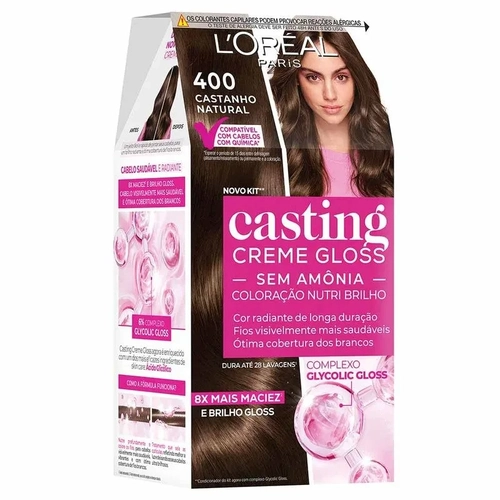 Coloração Casting Creme Gloss LOréal Paris 400 Castanho Natural