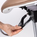 Cadeira Mocho Ergonômico Exclusiva 360° Graus Com Apoio e Suporte Nude
