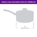 Panela Rochedo Facilita Vermelho 18cm - Cxm / 4