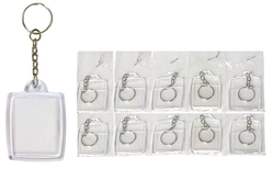Chaveiros p/ Foto 3X4 Acrílico pacote c/100 unid. Retangular