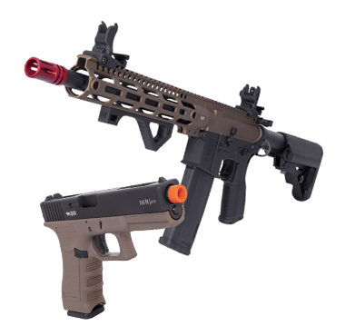 Pistola de Airsoft Spring S23 6mm G23 - QGK + BBs + Alvos