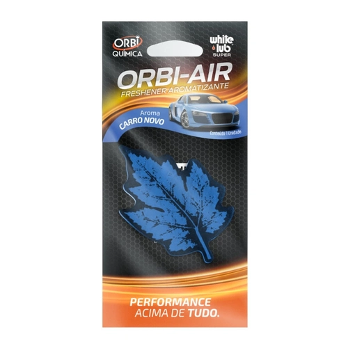 Aromatizante Veicular Orbi Folhinha Na Cor Azul - Aroma Carro Novo