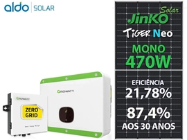 Gerador De Energia Solar Growatt Zero Grid Ondulada Romagnole Growatt Gf 35,72kwp Jinko Tiger Neo Mono 470w Mid 36kw 4mppt Trif 380v