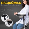 Cadeira Mocho Ergonômico Exclusiva 360° Graus Com Apoio e Suporte Cinza