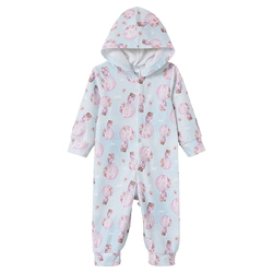 Macacão Soft Estampado Abertura Botão com Capuz Fantoni - Feminino