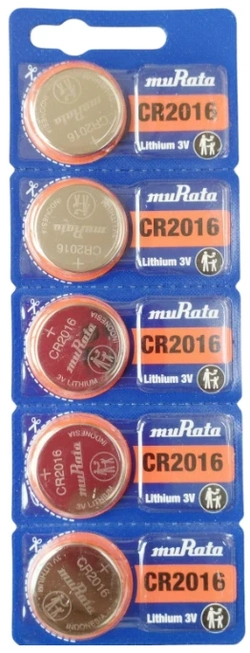 CR2016 Murata - 3V Lithium cartela c/5un.