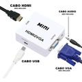 Adaptador Conversor Hdmi Femea P/ Vga Femea C/ Audio P2 Ref. Hc