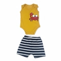 Conjunto Body Regata e Bermuda Mescla Baby Caranguejo Masculino