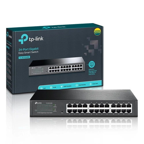Switch 24 Portas 10/100/1000 Gigabit Rack TP-Link - TL-SG1024DE