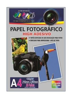 Papel Fotográfico A4 Off Paper 180g.adesivo c/20 folhas