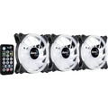 Kit 3 Coolers Duo 12 Pro Argb + Hub + Controle Aerocool
