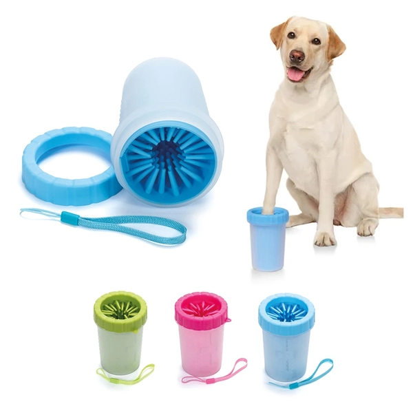 Copo Lava Pata Pet Higiênico Patinhas Limpas Cães Cachorros Pets - AZUL