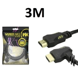 Cabo Hdmi 90° Gamer 3m 2.0 - 4k Hdr 19p